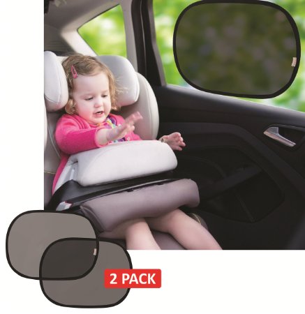 UV Ray and SPF Protection Kids Car Windshield Sun Protection Shade Visor Foldable Resuable Stick and Peel 2 pcs