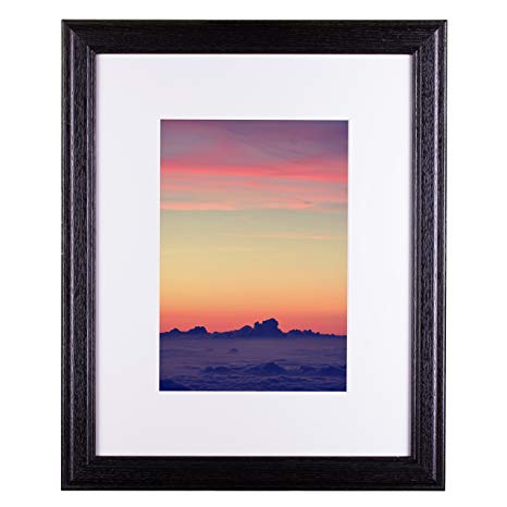 Craig Frames Wiltshire 236 Simple Hardwood Picture Single White Mat, Displays a 6 x 9 Inch Print 8.5 x 11 Inch Without, Black