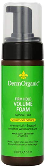 DermOrganic Firm Hold Anti-Fade Volume Foam with Argan Oil - Alcohol-Free, 5 fl.oz.