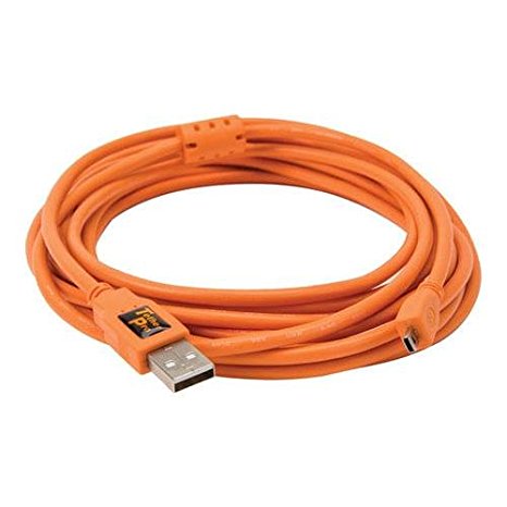 Tether Tools 15 ft. TetherPro USB A Male to Mini-B 8-pin Cable (Orange)