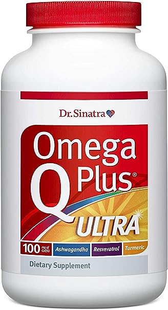 Dr. Sinatra’s Omega Q Plus Ultra 180 SOFTGELS | Advanced, Comprehensive Support for Heart Health & Healthy Aging with Ashwagandha for Stress Relief