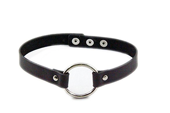 Hip Mall Vintage Choker Punk Emo O-ring Leather Collar Necklace
