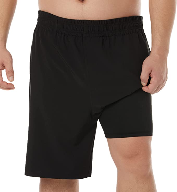 BRISIRA Big and Tall Mens Swim Trunks Swim Shorts Quick Dry Plus Size Beach Shorts Compression Liner Pocket 1X-6X