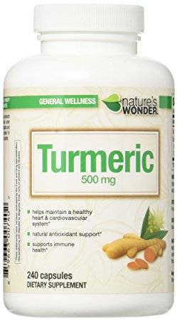 Nature's Wonder Turmeric 500mg Supplement, 240 Count