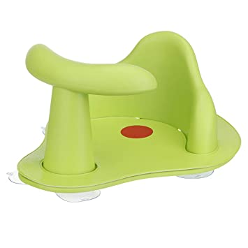 KINGSO Baby Bath Seat with Non-Slip Soft Mat Portable Baby Bathtub Seat with Hot Water Indicator, Backrest & Suction Cups for Stability, Infant Bath Seat for 6-12 Months,Green