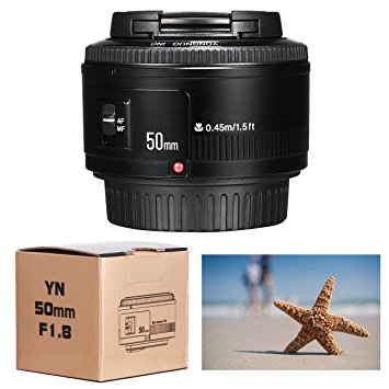 Yongnuo YN 50mm F/1.8 AF/MF Large Aperture Auto Focus Lens for Canon EF Mount EOS Camer