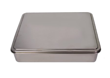 YBM HOME Stainless Steel Covered Cake Pan, Silver (Large-2402)