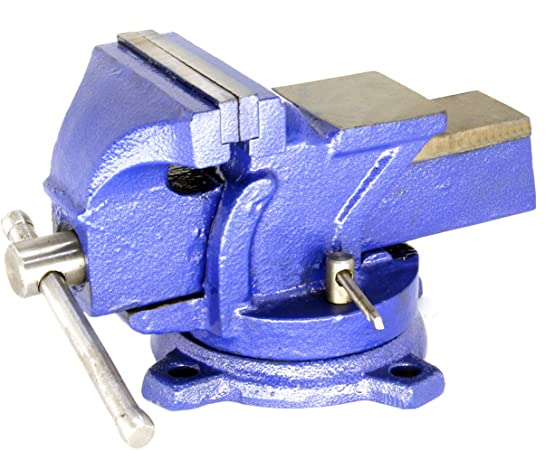 HFS Heavy Duty Bench Vise - 360 Swivel Base with Lock, Big Size Anvil Top (4'')