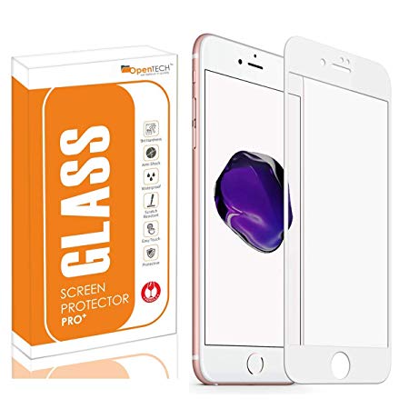 OpenTech® Edge to Edge Tempered Glass Screen Protector for Apple iPhone 6 / 6s with Installation kit (White Color)