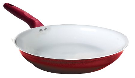 Ecolution Bliss EBCAW-5120 Non-Stick Ceramic Fry Pan Cookware, 8", Candy Apple Red