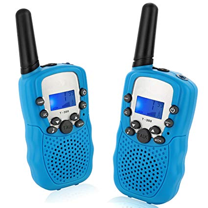 Topsung T388 Walkie Talkies for Kids Two Way Radio Up to 3 Miles Long Range VOX Best Walky Talky for Boys Toys for Outdoor Camping Hunting (Blue 2 Pack)