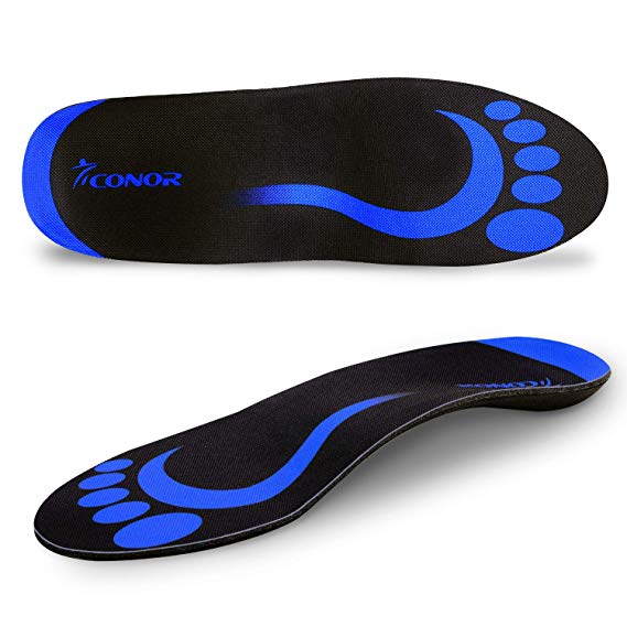 Conor Plantar Fasciitis Feet Insoles Orthotic Inserts with Arch Support Relieve Flat Feet