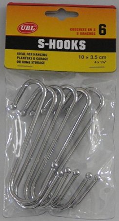 Kitchen/Garden Steel S-Hooks 4mm 6/Pack (HY0155)