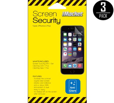 iPhone 6S Plus Matte Screen Protector, (3-Pack) iMacket - iPhone 6S Plus 6 Plus AntiGlare Screen Protector [Anti-Fingerprint, Oleophobic, Fit Most Protective Case]