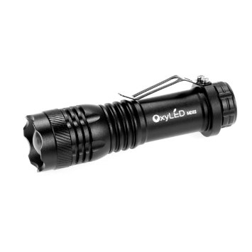 OxyLED MD22 LED Flashlight High-Lumen ZOOM Waterproof Focus Adjustable 50000 Hour Cree LED Torch Industrial Grade 14500 Rechargeable Li-ion Battery 2 Brightness Levels Plus Strobe