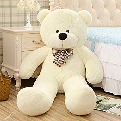 WOWMAX 4 Foot White Giant Huge Teddy Bear Cuddly Stuffed Plush Animals Teddy Bear Toy Doll 47"