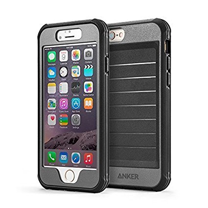 iPhone 6s Case, Anker Ultra Protective Case With Built-in Clear Screen Protector for iPhone 6 / iPhone 6s (4.7 inch) Drop-Tested, Dust Proof Design (Black/Grey)