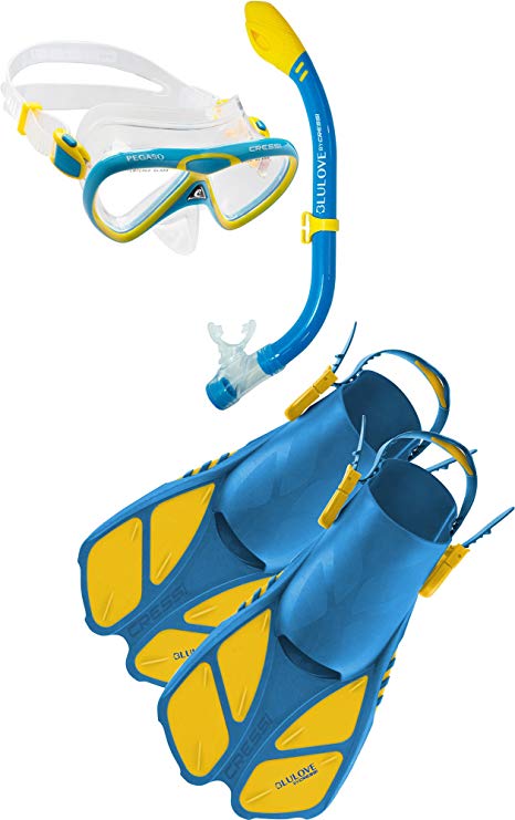 Cressi Youth Junior Snorkeling Set for kids Aged 7 to 15 - Lightweight Colorful Equipment | Mini Bonete Set