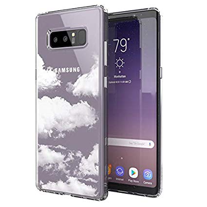 MOSNOVO Galaxy Note 8 Case, Cloud Pattern Clear Design Printed Transparent Plastic Back Hard Case with TPU Bumper Protective Case Cover for Samsung Galaxy Note 8