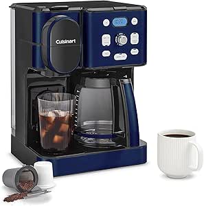 Cuisinart Coffee Maker, 12-Cup Glass Carafe, Automatic Hot & Iced Coffee Maker, Single Server Brewer, Navy Blue, SS-16