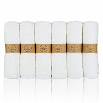 The Motherhood Collection 6 Pack ULTRA SOFT Baby Bath Washcloths, Rayon from Bamboo Towels, Perfect Baby Gift | Baby Registry | Baby Shower Gift, 10"x10"