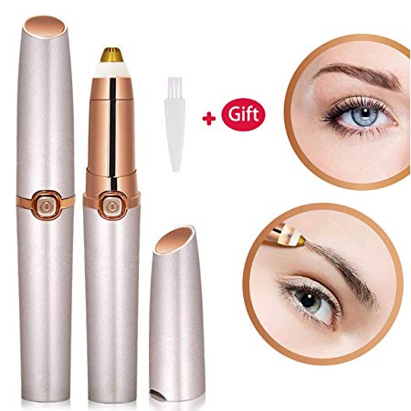 Eyebrow Trimmer for Women Eyebrow Hair Remover Electric Painless Ficial Hair Remover(Battery NOT Included) (Rose Gold)