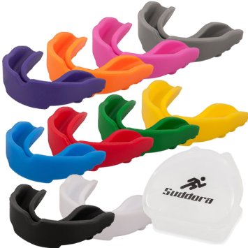 Suddora Mouth Guards - Protective Sports Safety Gear w/ Vented Case