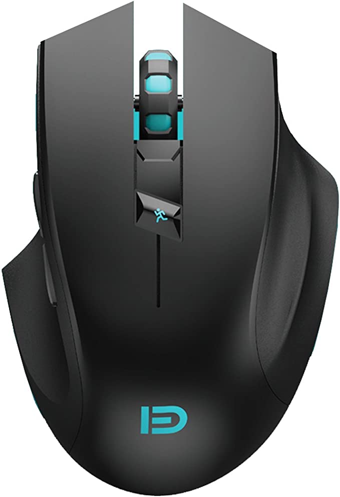Forter i720 Silent Plus 2.4G Wireless Gaming Mouse with USB Nano Receiver, 6 Buttons, 3 Adjustment DPI Level (2400/1600/1000) for PC, Laptop and Mac - Black