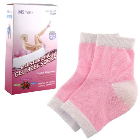 Pair of Spa Moisturizing Soft Gel Heel Socks Dry Cracked Skin Care Women Size 7 or Smaller