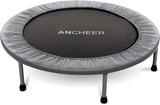 ANCHEER Mini Fitness Trampoline for Adults and Kids, Max Load 220lbs Rebounder Trampoline for Indoor Garden Workout Cardio Training