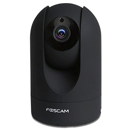 Foscam R2B 1080P Full HD, Pan and Tilt PnP Wireless IP Camera with WDR, 6x Digital Zoom, 110° Wide Viewing Angle, Enhanced Two-way Audio and Rich Media Message Push, Black