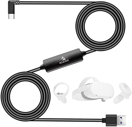 Upgraded 10M/32FT NexiGo Oculus Link Cable, USB C to A, USB 3.2 Gen1 High Speed Data Transfer with Relay Amplifier Chip, Lightweight Charging Cable for Oculus Quest 1/2