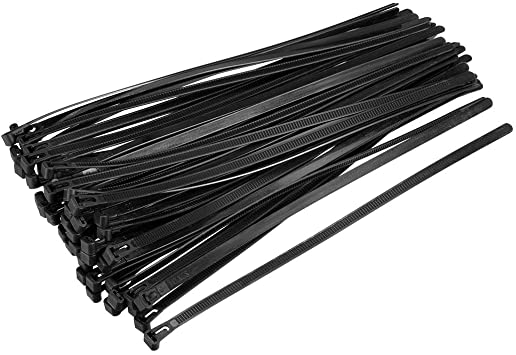 uxcell 40pcs Reusable Cable Ties 18 Inch x 0.3 Inch Adjustable Nylon Zip Ties Wraps Black