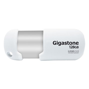 Dane GS-U3128GCNBL-R 128GB GIGASTONE FLASH DRIVE USB 3.0 WHT/SLVR CAPLESS DESIGN