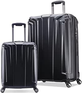 Samsonite Endure 2 Piece Hard Shell Suitcase Set Black Expandable, TSA Lock, USB Port