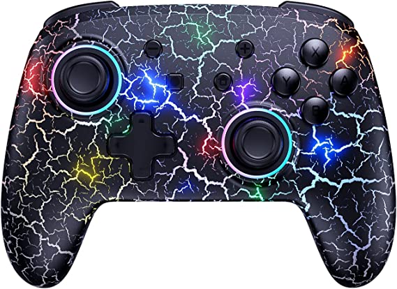 NexiGo Wireless Controller for Switch/Switch Lite/OLED, Bluetooth Controllers for Nintendo Switch with Vibration, Motion, Turbo and LED Light (Lightstorm)