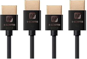 Monoprice HDMI High Speed Active Cable - 6 Feet - Black, 4K@60Hz, HDR, 18Gbps, 36AWG, YUV 4:4:4 - Ultra Slim Active Series (Pack of 2)