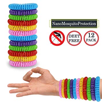 Mosquito Protective Bracelets 12 Pack, Premium Quality, Waterproof, Protection up to 200 Hours, for Babies Kids Adults