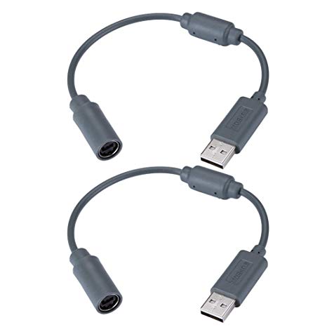 2pcs Wired Controller USB Breakaway Cable for Microsoft Xbox 360