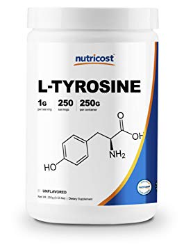 Nutricost L-Tyrosine Powder 250 Grams - Pure L-Tyrosine Powder 1000mg Per Serving