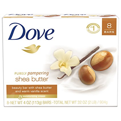 Dove Purely Pampering Beauty Bar Shea Butter 4 oz, 8 Bar