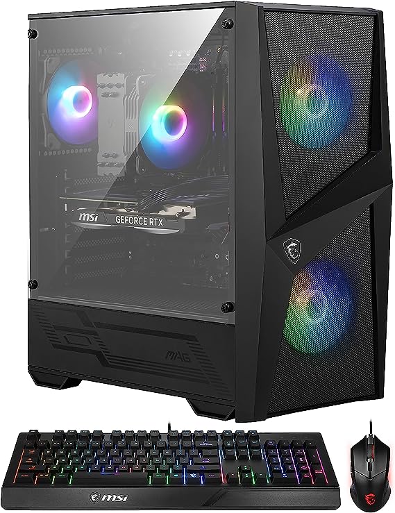 MSI Codex R Gaming Desktop: Intel Core i5-13400F, RTX 4060, 32GB DDR5, 2TB M.2 NVMe Gen3, RGB Fan Cooling, 650W 80  Gold, Keyboard & Mouse, DIY Friendly, Windows 11 Pro: 13NUC5-068US