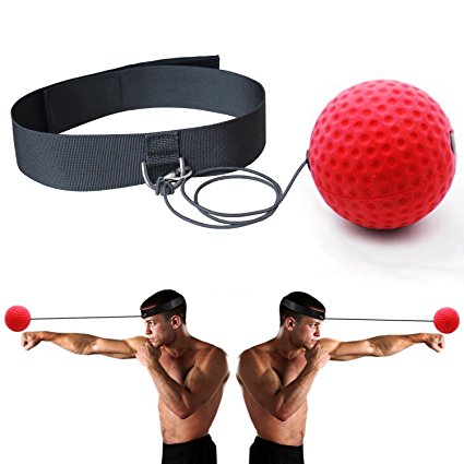 Boxing Reflex Ball Training Hand Eye Coordination with Headband and Gloves ,Portable Boxing Punch Ball to Improve Reaction and Speed for Training and Fitness