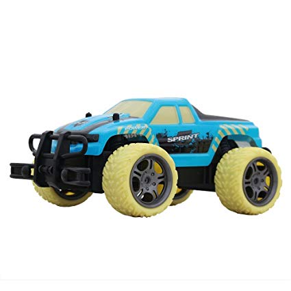UniDargon Y181B 1:18 Scale Racing Car Radio 27MHZ Remote Control System with 4CH Topspeed Drift & Climbing High Speed Electric Remote Control Off Road Truck(Blue) (S)
