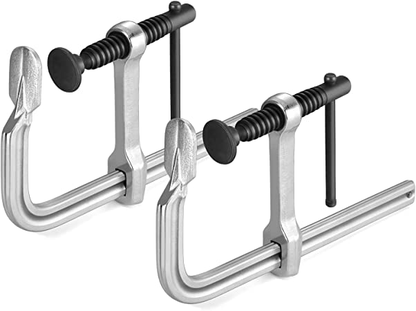 Jorgensen Bar Clamps, 6-Inch Drop Forged Steel Bar Clamps for Woodworking and Welding, 2 Pack