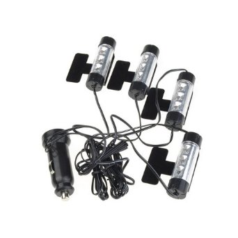 BestDealUSA 4in1 Car Charge 3 LED 12V Glow Interior Decorative Lamp Light