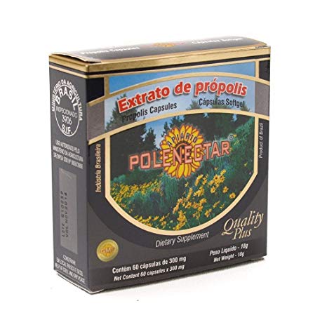 4 Pack of Polenectar Brazil Green Bee Propolis 60 Softgels 300mg - New Packaging Starting From 2015