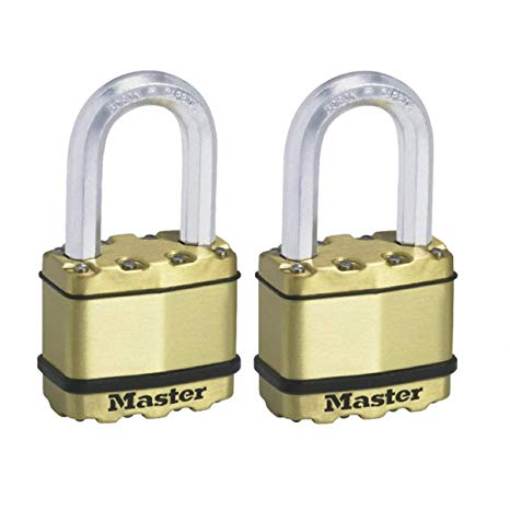 Master Lock Padlock, Excell® Laminated Steel Padlock, Brass Finish, High Security Lock, Keyed Lock, Best Used for Storage Units, Sheds, Garages, Fences and More