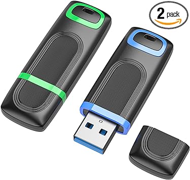 Vansuny 2 Pack 128GB USB 3.0 Flash Drives - 60MB/s Ultra High Speed Memory Stick with LED Light for PC/Tablets/Mac/Laptop (Blue&Green)