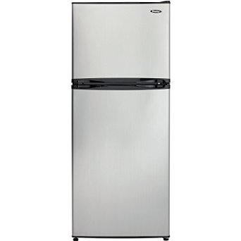 Danby DFF100C1BSLDB Refrigerator with Top-Mount Freezer, 9.9 Cubic Feet, Black/Spotless Steel